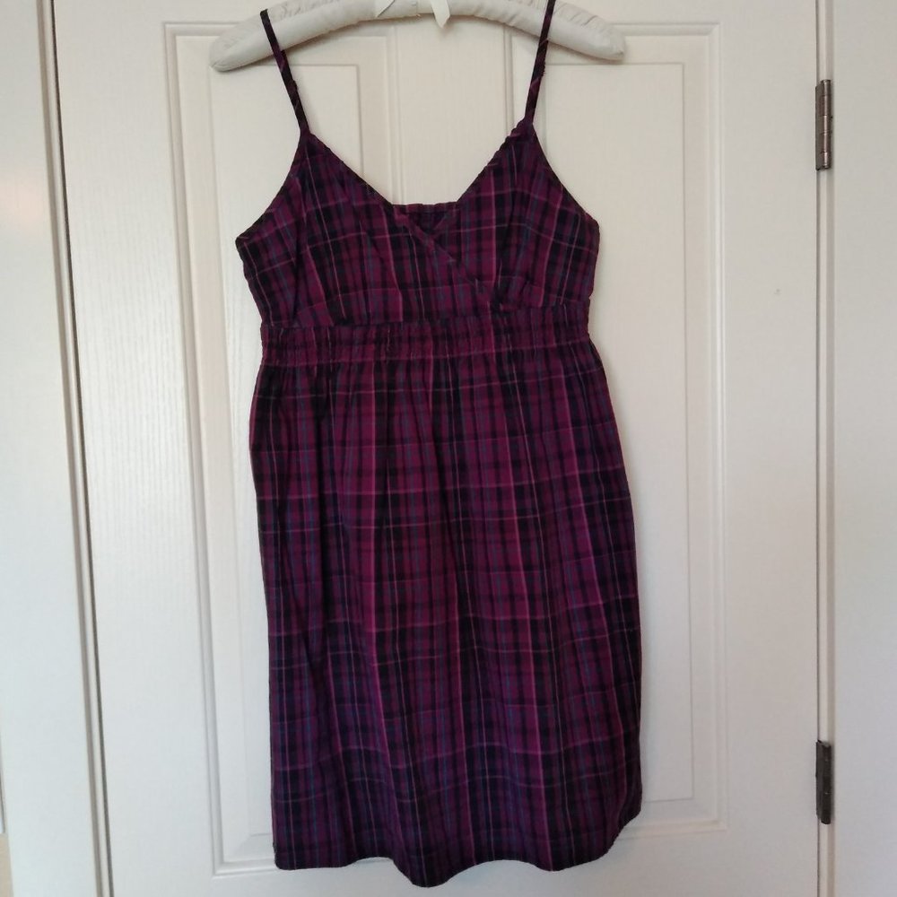 Deep purple plaid Converse One Star Cotton Sundress Sz S